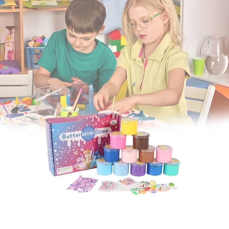 12 Piece Colorful Slime Cotton Mud Set For Kids Creative Diy Fun Activities