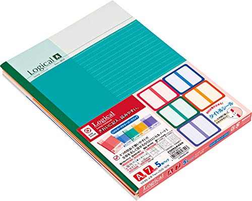 

Nakabayashi Блокнот B5 Logical, в линейку, упаковка из 5 листов, яркий No-B524A-5P
