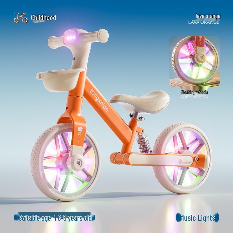Luminous Two-Wheeled Balance Bike for 2-Year-Olds - No Pedals Baby Walker