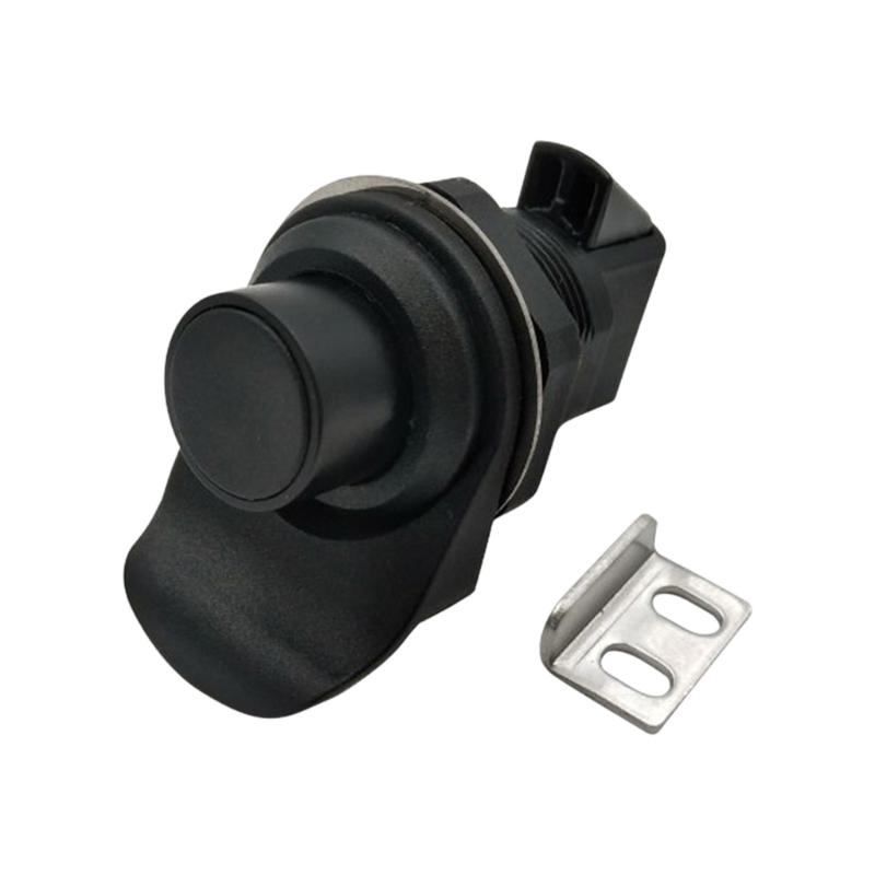 Plastic Press To Open Latches Elegant Black Push Button Lock Simple Installation Suitable for Boat Cabinets & Doors
