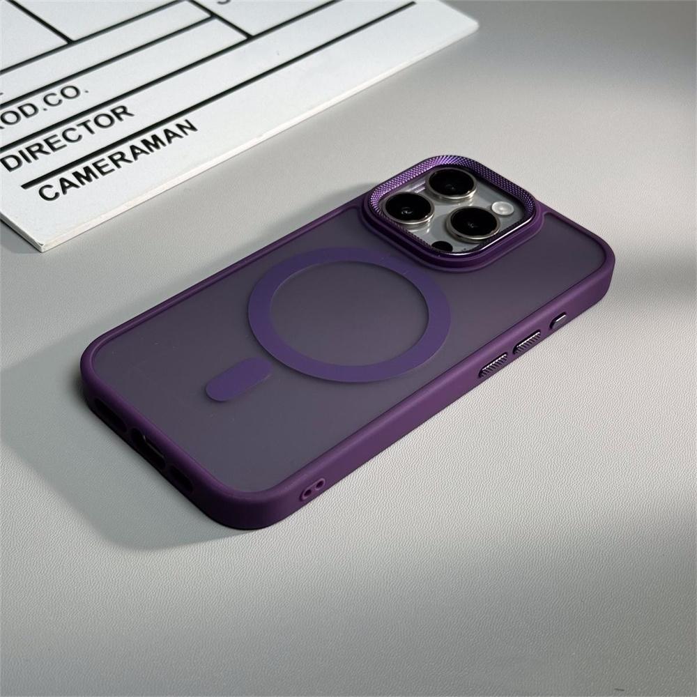Luxury Spiricle Camera Protection Magsafe Phone Case for iPhone 11 12 13 14 15 Plus 16 Pro Max Wireless Charging Matte Cover