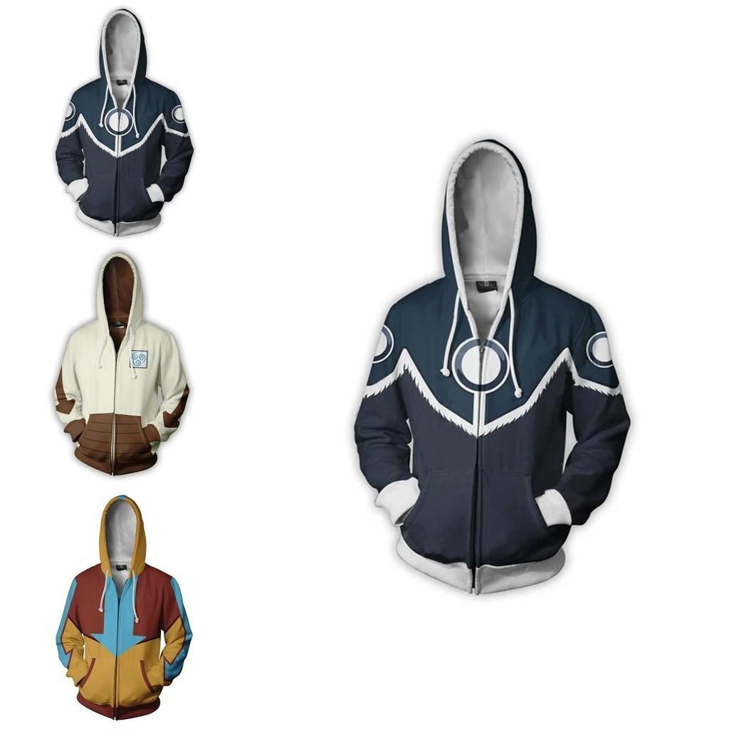 Avatar The Last Airbender Hoodie Cosplay Costume With Bright Printed Graphic And Zipper Closure For Men Women And Teens