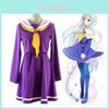 Exquisite No Game No Life Shiro Student Uniform Cosplay Dress Shirt And Tie Set