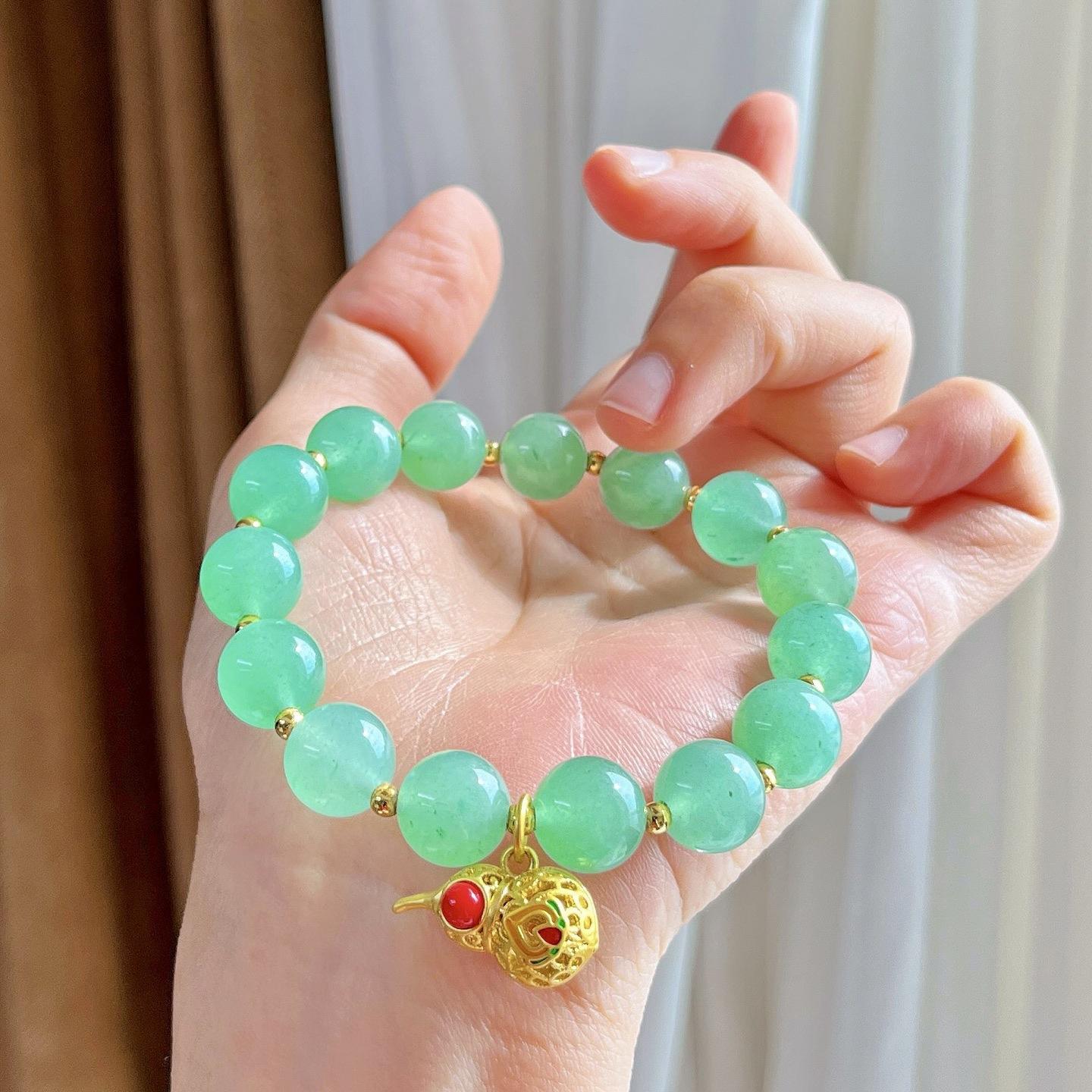 10Mm Design Sense Natural Dongling Jade Bracelet Bracelet