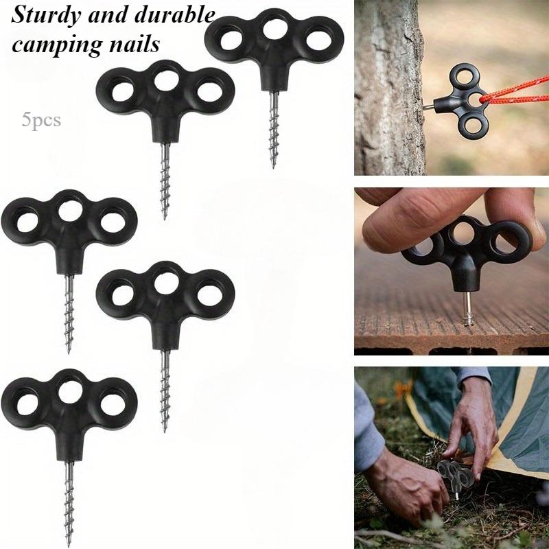 

5Pcs Heavy-Duty Black Camping Nails – Non-Slip Tent Stakes for Hiking, Backpacking & RV Anchoring, Durable Outdoor Gift