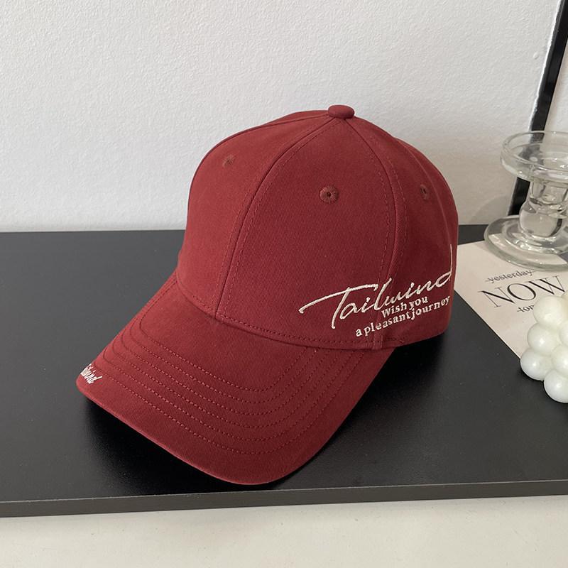 Cotton Baseball Cap With Embroidered Alphabet For Casual Wear And Sun Protection
