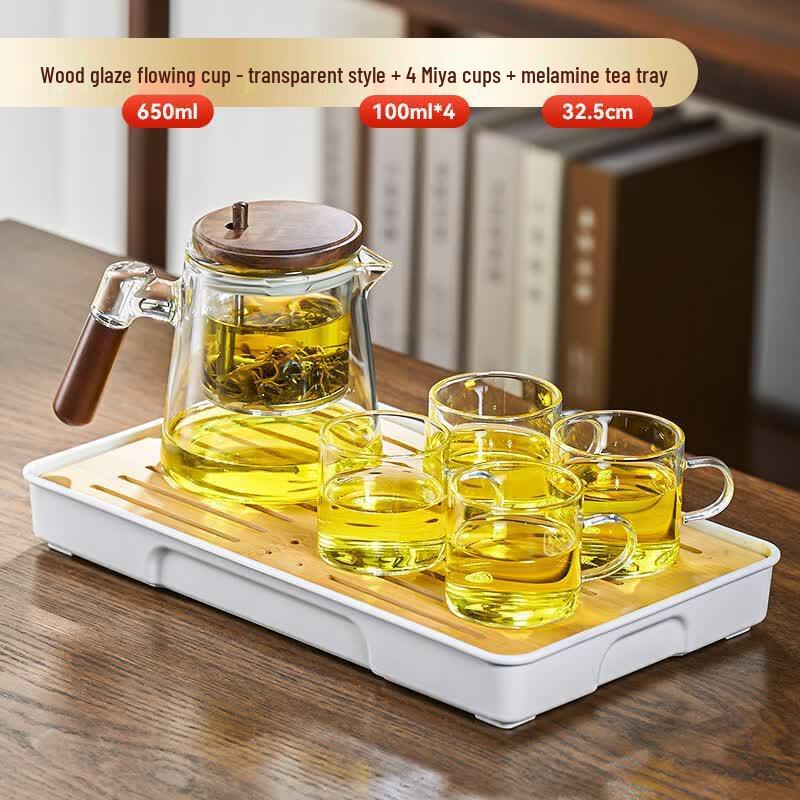 Youluo Magnetic Glass Teapot with Walnut Handle