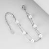 Bracelet à double couche en acier inoxydable avec perles créatives européennes et américaines pour femmes