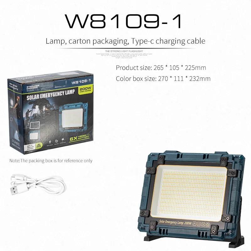 LED Strong  Solar Charging Floodlight Outdoor Emergency Site Power Outage Tent Camping Stall Portable Household Lamps