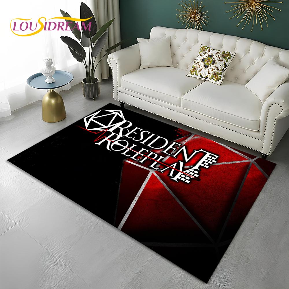 3D Games R-Resident Evil Gamer Carpet Rug for Home Living Room Bedroom Sofa Doormat Decor,kids Play Area Rug Non-slip Floor Mat
