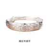 Dragon and Phoenix Fu silver bracelet for women, adjustable, new style with blooming flowers, wrist accessory, new Chinese style, daily wear