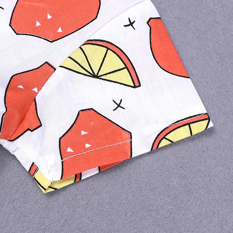 KIDDIEZOOM Summer Infant Toddler Newborn Baby Girls Lemon Printed Short Sleeve Bodysuit Casual Baby Boy Jumpsuit Clothes