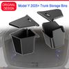 For Tesla Model Y Juniper Trunk Organizer Side Storage Box Boot Organizer Flocked TPE Mat Anti-dirty 2026 Car Travel Accessories