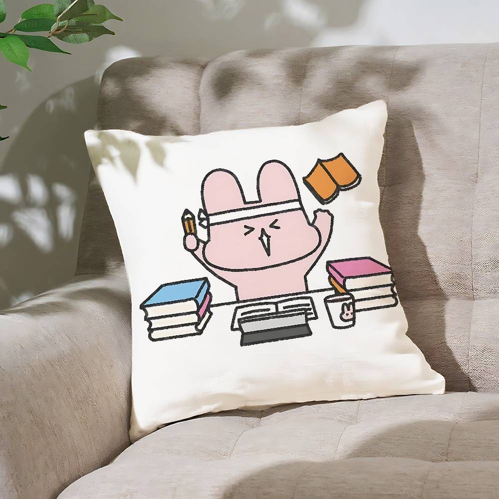 Ato Pink Bunny Pillow Case Cushion Cover Soft Cute Throw Pillow Case For Car Sofa Pillowcase Polyester With Zipper