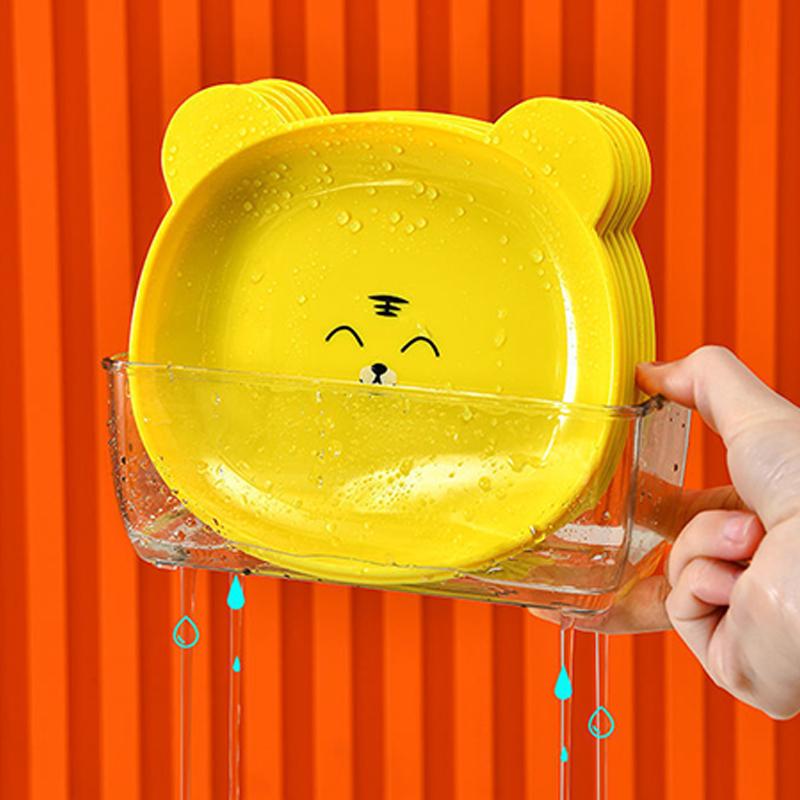 Cute Bear Snack Plate Able Bone Spitting Plate Multifunctional Anti Falling Food-Gradefruit Dry Plate Kitchen Tableware