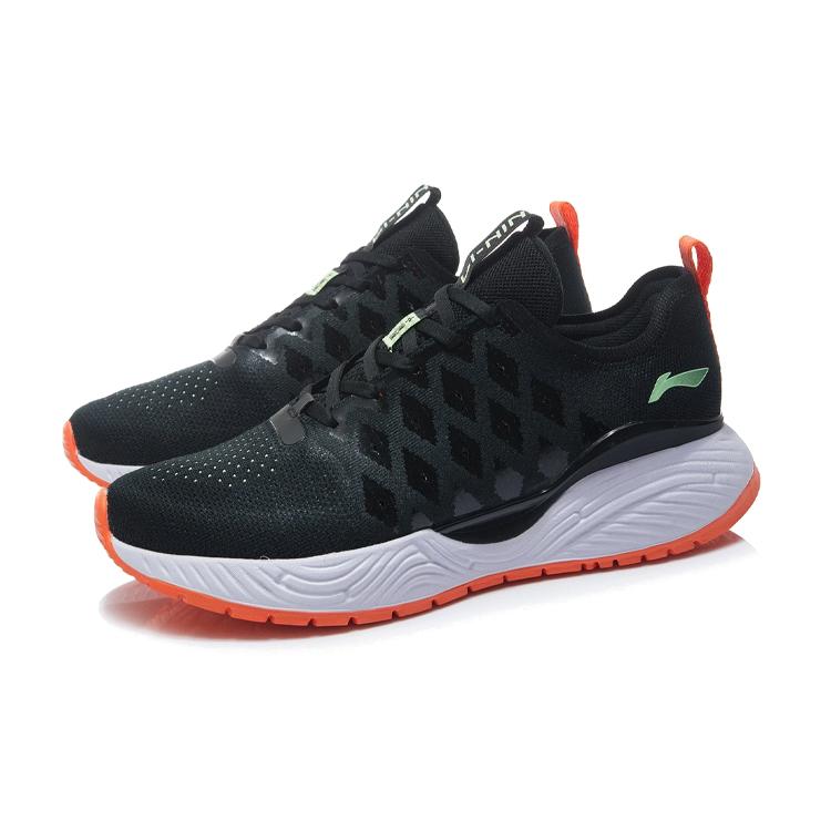 Li Ning Soft Cushioning Breathable Low top Casual Shoes Men's Black White ARSR019-2
