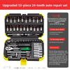 Industrial Grade 53-Piece Auto Repair Tool Set - 24/72 Tooth Socket Wrench Quick Repair Kit