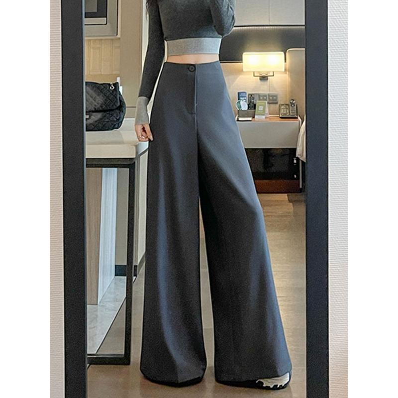 Suit Pants New Spring Autumn High-waisted Versatile Wide-leg Floor Pants