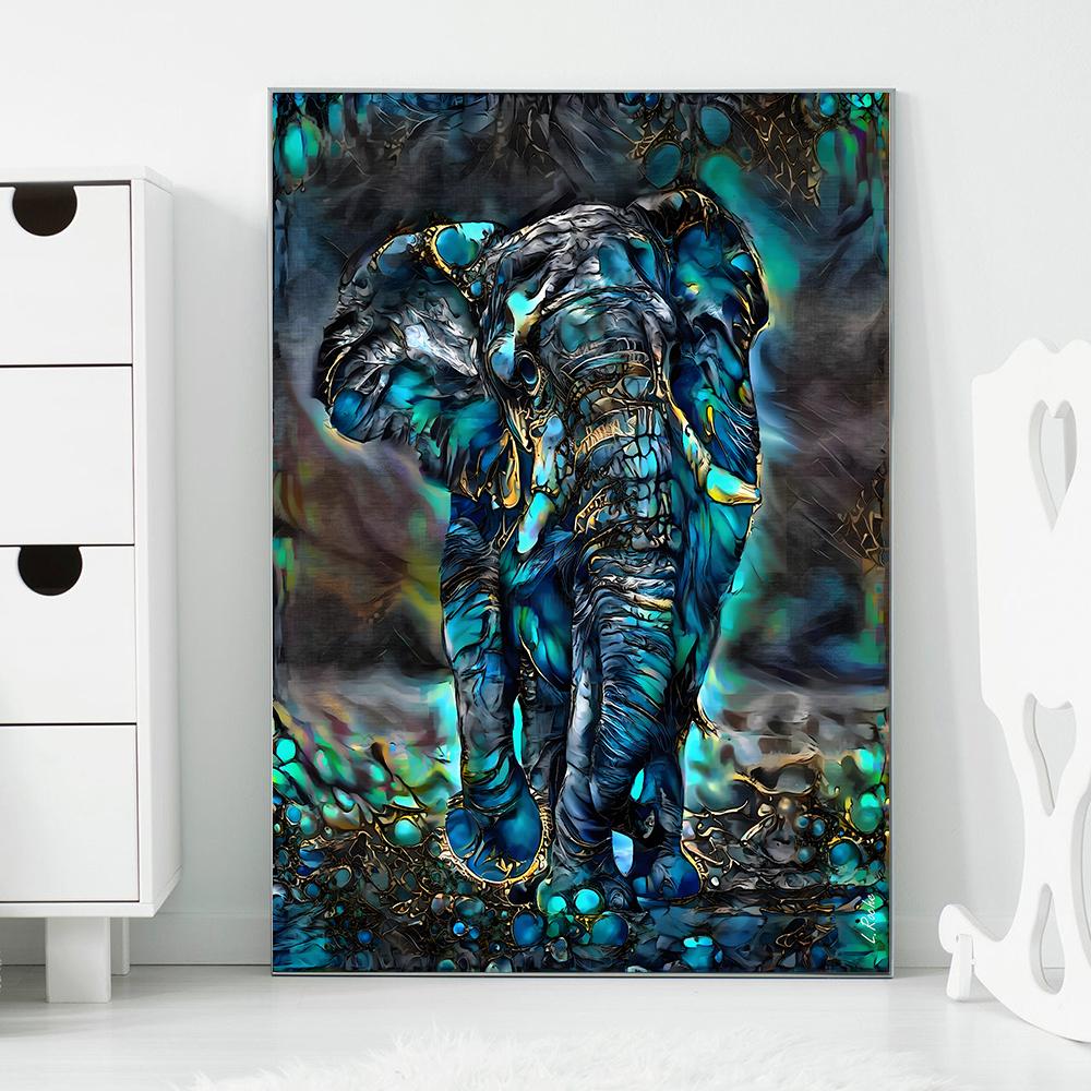Abstract Elephant Lion Canvas Painting Wall Art Tiger Leopard Animal Posters and Prints for Living Room Home Decoration Cuadros