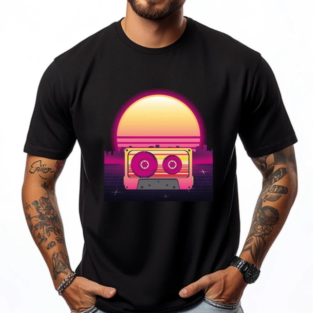 Retro 80s Art Vaporwave Aesthetic 80s Music Lover Cassette Graphic Tee Shirt Camisas De Hombre Leisure