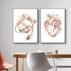 Flower Anatomy Canvas Painting Heart Lungs Skull Organ Poster Stethoscope Wall Art Printed Picture Medical Education Decoration