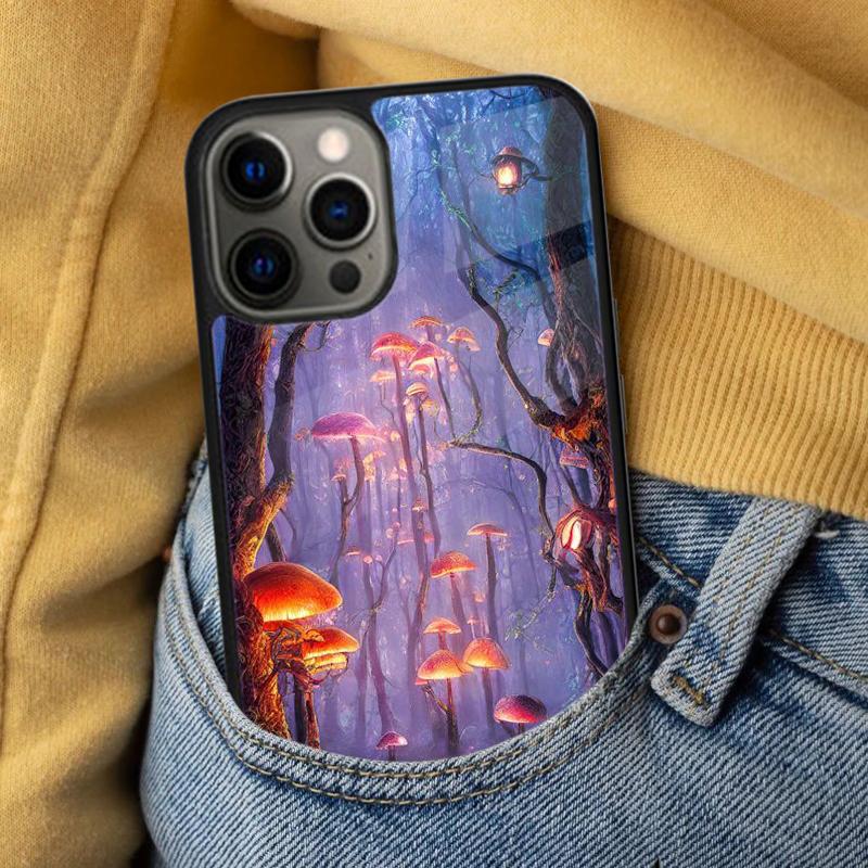 Mushroom Soft Phone Case for iPhone 17 Air 16e Pro max 15 Pro 13 14 Plus 11 12 MagSafe Magnetic Coque