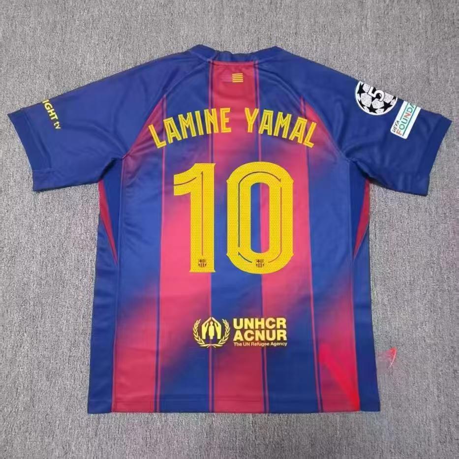 25-26 Barcelona Champions League home No. 10 Yamal No. 5 Bellingham No. 9 Mbappe jersey S