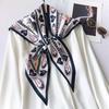 Retro Floral Chain Triangular Silk Scarf Women's Decorative Scarf Versatile Neck Protection Scarf Tied Bag Streamer Small Scarf