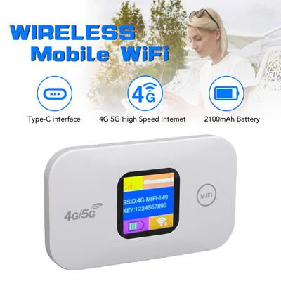 4G Mobilní WiFi Hotspot Přenosný LED Displej 300Mbps Slot na SIM Připojení až 10 Zařízení Přenosný WiFi Router pro Cestování Kempování