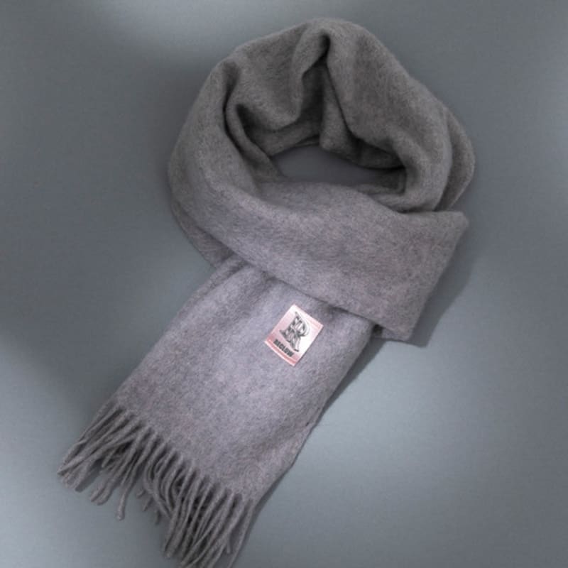 RECLOW RECLOW LAND 100% Cashmere Muffler Gray