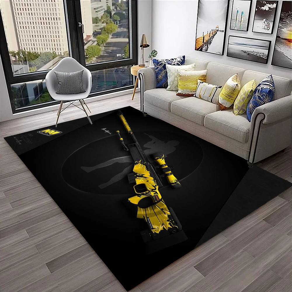Gun Knife USP,AK,M4,AWP,Rifle Pistol Cartridge Carpet Rug for Home Living Room Bedroom Sofa Doormat Decor,kid Non-slip Floor Mat