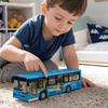 Children'S Simulated City Bus Toy Model Inertial Vehicle Sightseeing Bus Educational Pretend Play Toy With Light Sound Effect