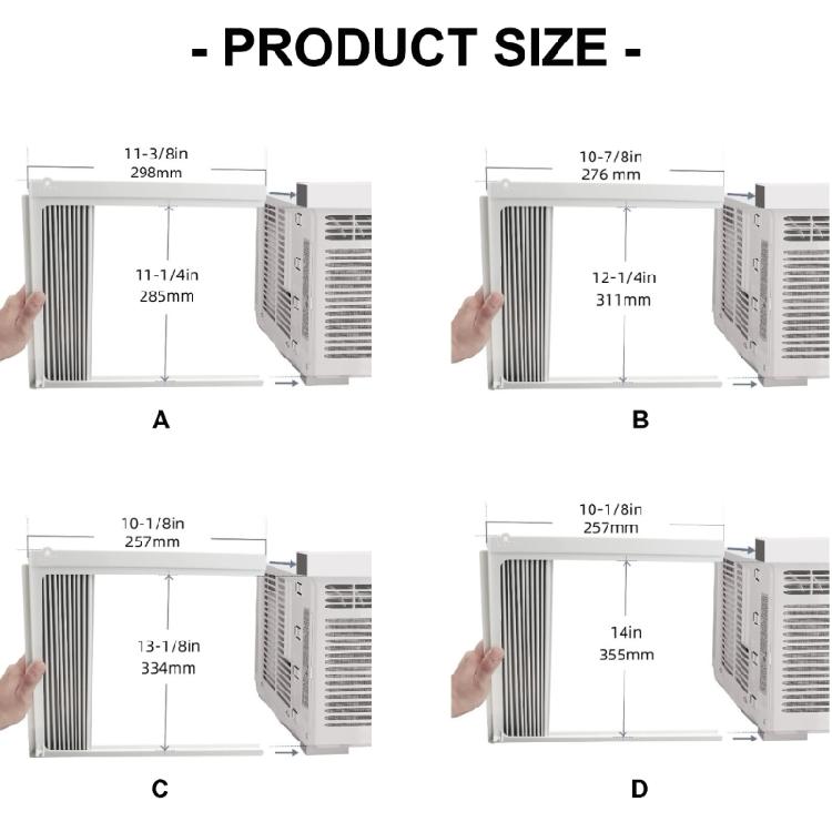 Window Air Conditioner Side Panel with Frame Room Air Conditioner Accordion Filler Curtain Replacement Adjustable
