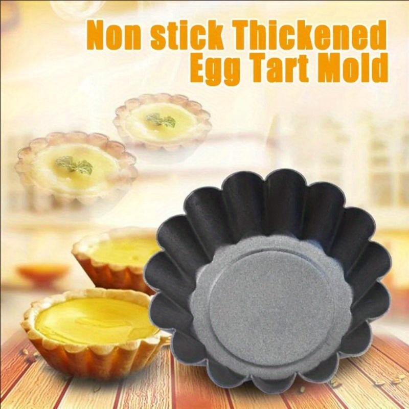 Carbon Steel Egg Tart Mold 3PCS Non Stick Thickened Chrysanthemum Lace Cake Pudding Baking Pan Set