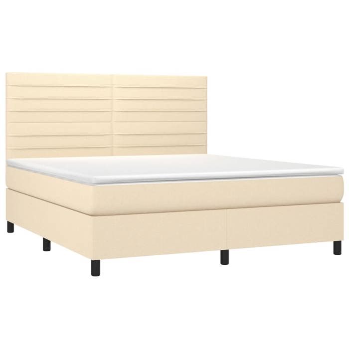 VidaXL Sommier à Lattes de Lit avec Matelas et LED, Lit Rembourré, Lit Double, Lit Adulte de Chambre à Coucher Intérieur, 3134978