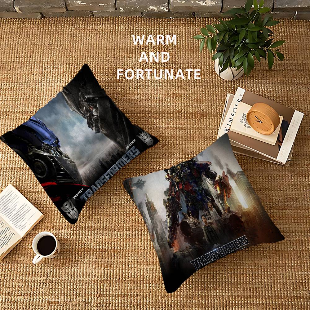 T-Transformers Maple Design Cushion Cover Happy Autumn Harvest Decor Holiday Decorati Pillow Cover