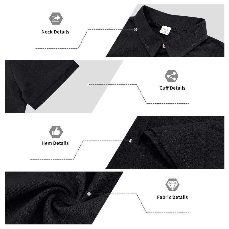 Europäisches & Amerikanisches Herren Leinen Revers Kurzarm Poloshirt - Klassischer Business Casual Stil, Mehrere Farben Verfügbar