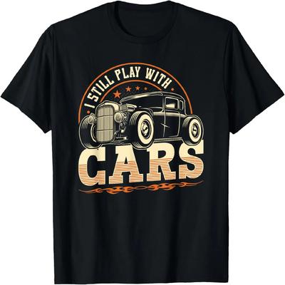 Stále si hraju s auty, Vtipné tričko s klasickým autem Hot Rod