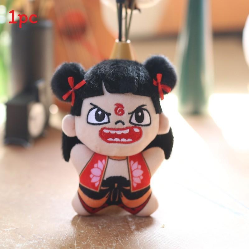 Nezha Plush Aobing Keychain Pp Cotton Stuffed Backpack Decor Gift For Kids