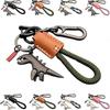New Leather Dinosaur Keychain Durable Aluminum Alloy Dinosaur Keyring Jewelry Accessories Hand-Woven Handbag Keychain Women Men