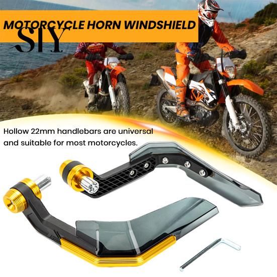 Windproof Motorcycle Hand Guard 1 Pair with Windshield CNC Aluminum Universal 22MM Handlebar Protector Motorbike Dirt Bike Scooter Modification