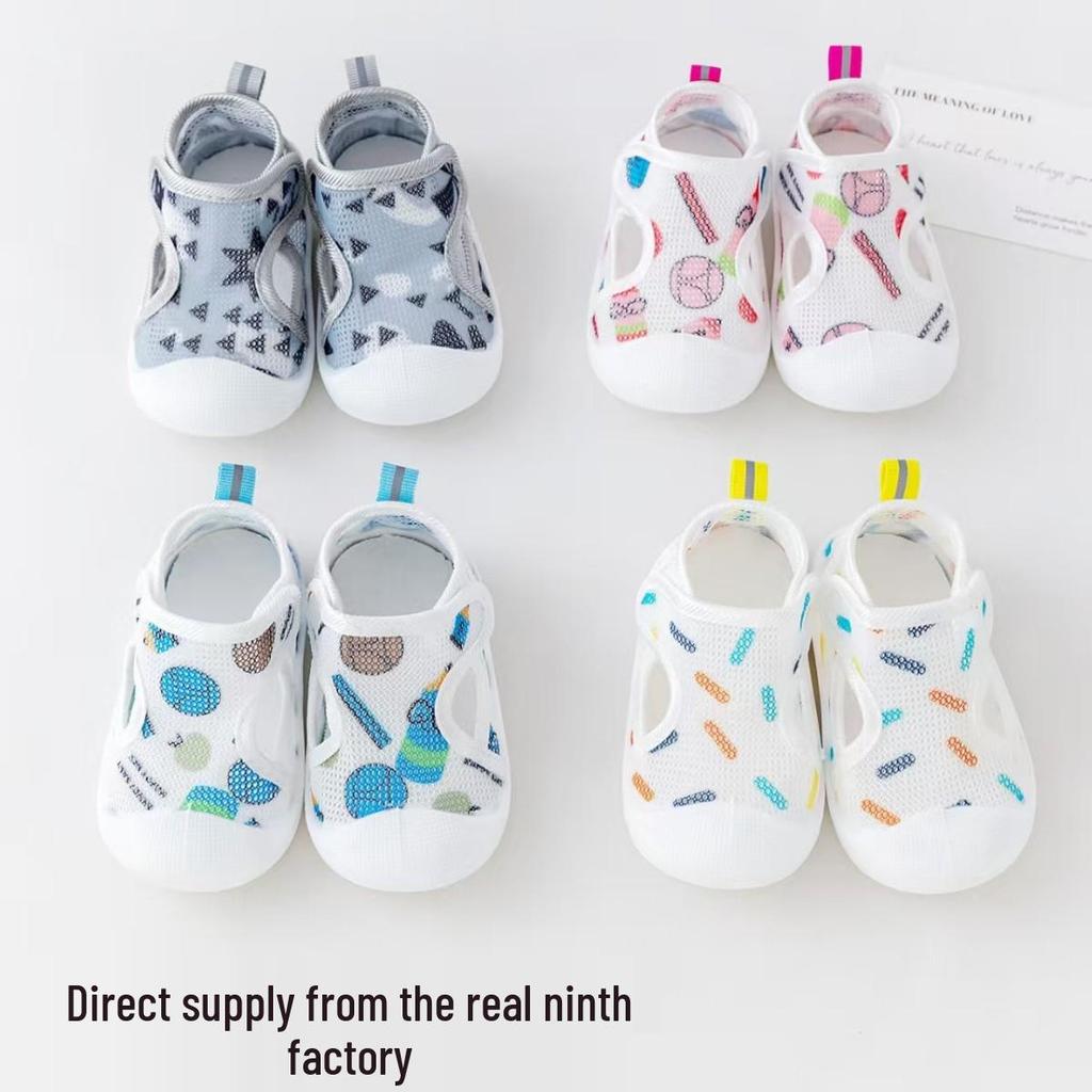 Breathable Mesh Toddler Sandals with Non-Slip Soft Soles and Velcro for Boys & Girls