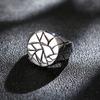 20mm Round Texture Trend Nordic Style Men's Stainless Steel Ring Stone Patterned Party Accessories Chunky Anillos Jewelry