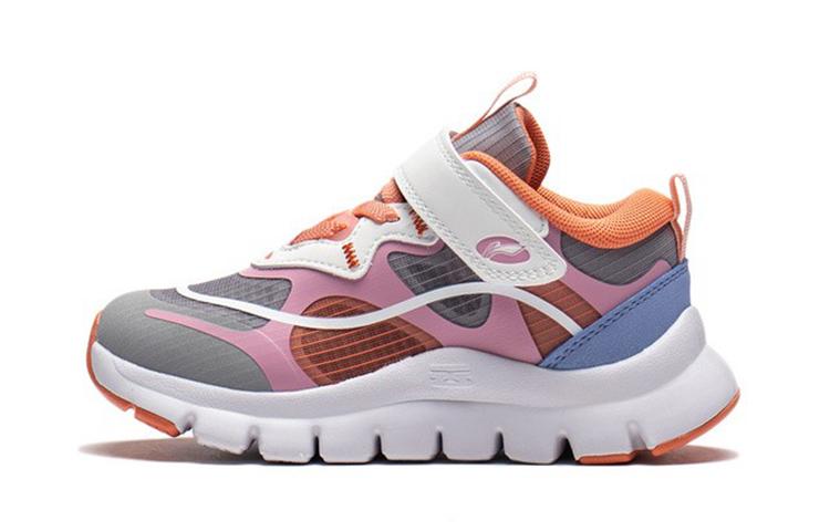 Li Ning YOUNG Slip Resistant Cushioning Abrasion Resistant Kids Lifestyle Shoes Gray Pink White YKNS028-2