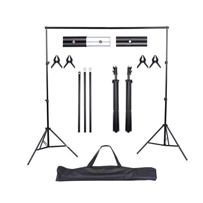 Supports de fond réglables UNIDEAL - Avec 4 pinces pour photographie, vidéo et portrait
