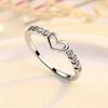 Women Hollow Heart Rhinestone Inlaid Finger Ring Wedding Party Jewelry Gift
