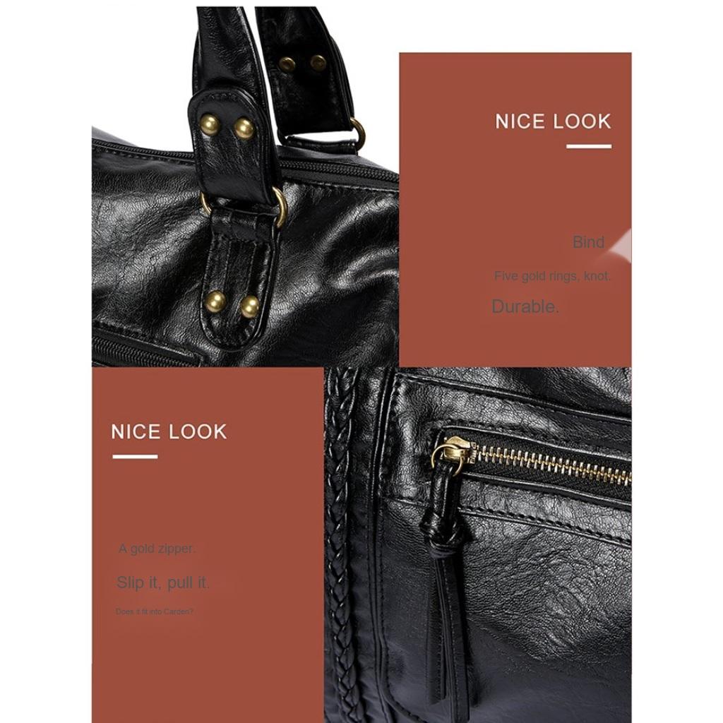 Handbag Unisex Faux leather Multi Pocket Adjustable Strap Daily Commute