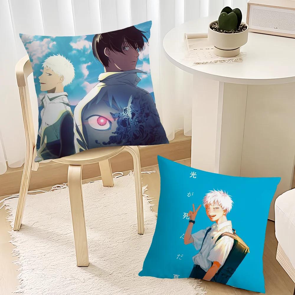 T-The Summer Hikaru Died Anime cushion cover Cushion Room Bedroom Headboard Sofa Living Backrest Nap Time Pillow Case