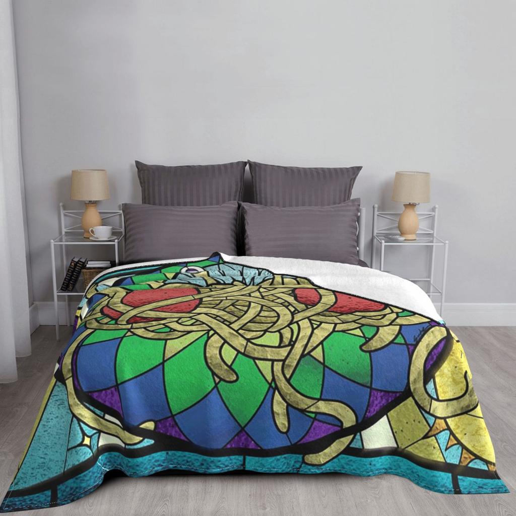 The Flying Spaghetti Monster Flying Spaghetti Monsterism FSM Blankets Flannel Throw Blanket Plush for Living room Travel Couch