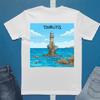 Tourlitis Lighthouse Tee | Greek Island Sea Scene T-Shirt